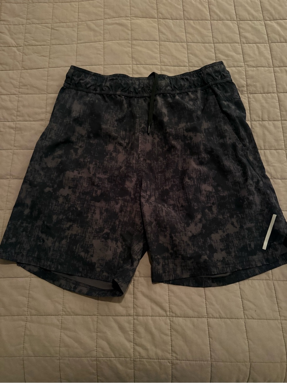Balance Collection Black and Purple Camouflage Athletic Shorts
